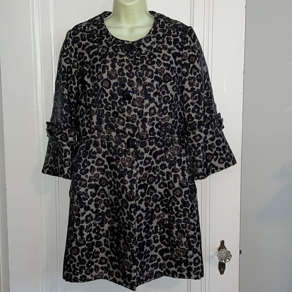 Clara Sun Woo black & gray animal print coat